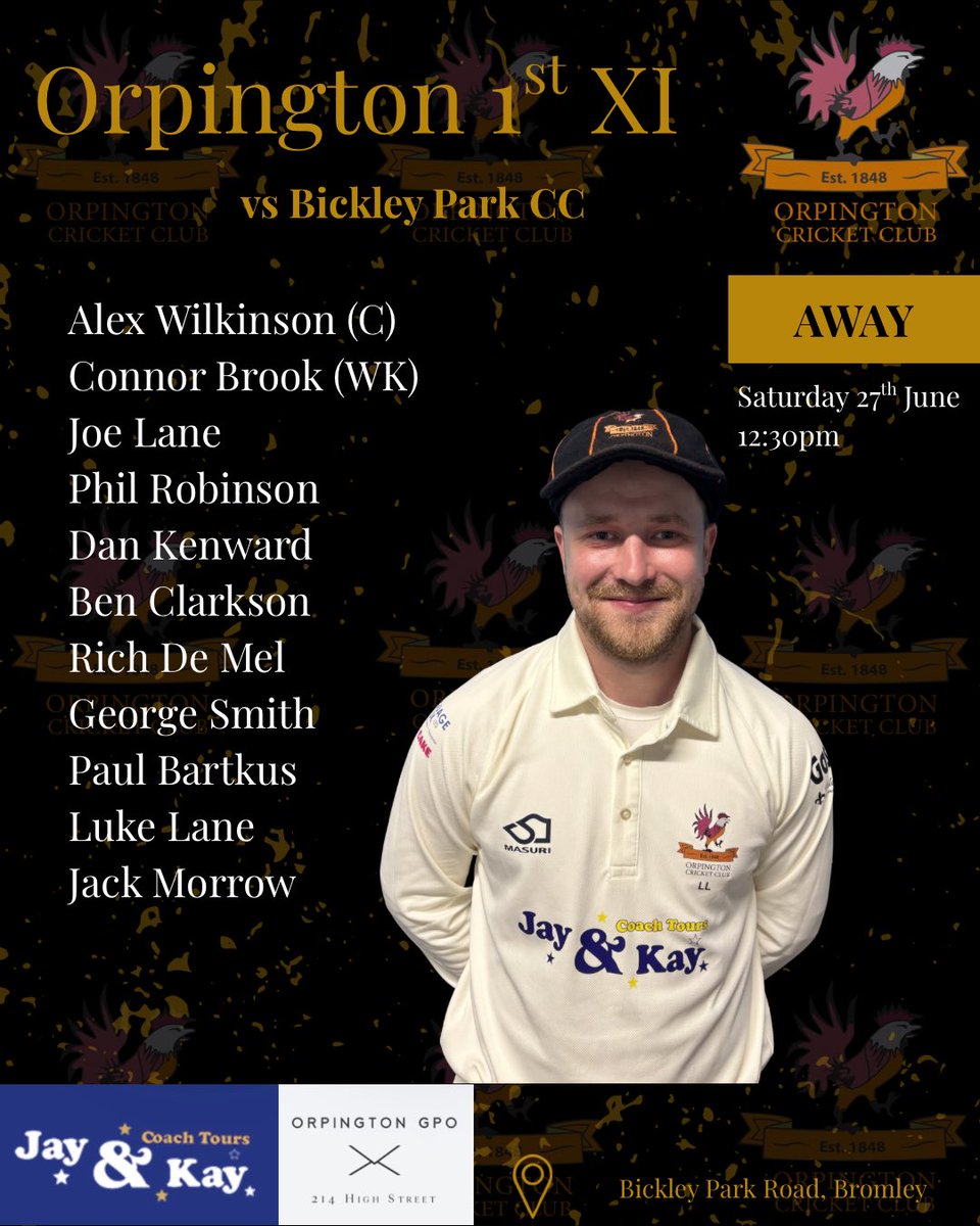 OrpingtonCC's tweet photo. 🏏 TEAM NEWS 🏏
It’s another hot one this weekend, as 4 strong sides look to do the business https://t.co/1tHFpPSGLY