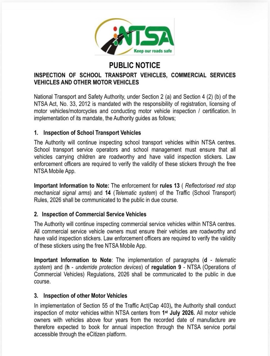 ntsa_kenya's tweet photo. @ntsa_kenya https://t.co/LwEhmwkAUI