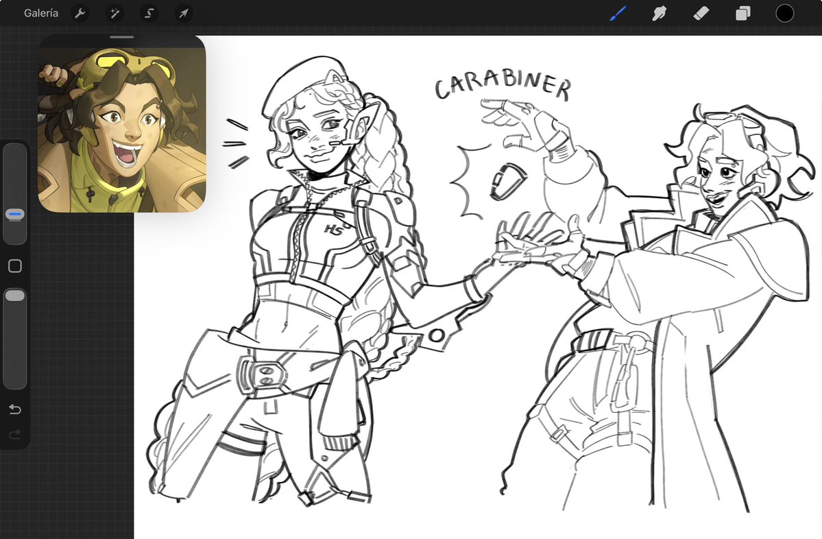 n0ckarma's tweet photo. Overwatch doodles but it’s sierra and venture sharing their love for carabiners https://t.co/cTQpK1HB9Y