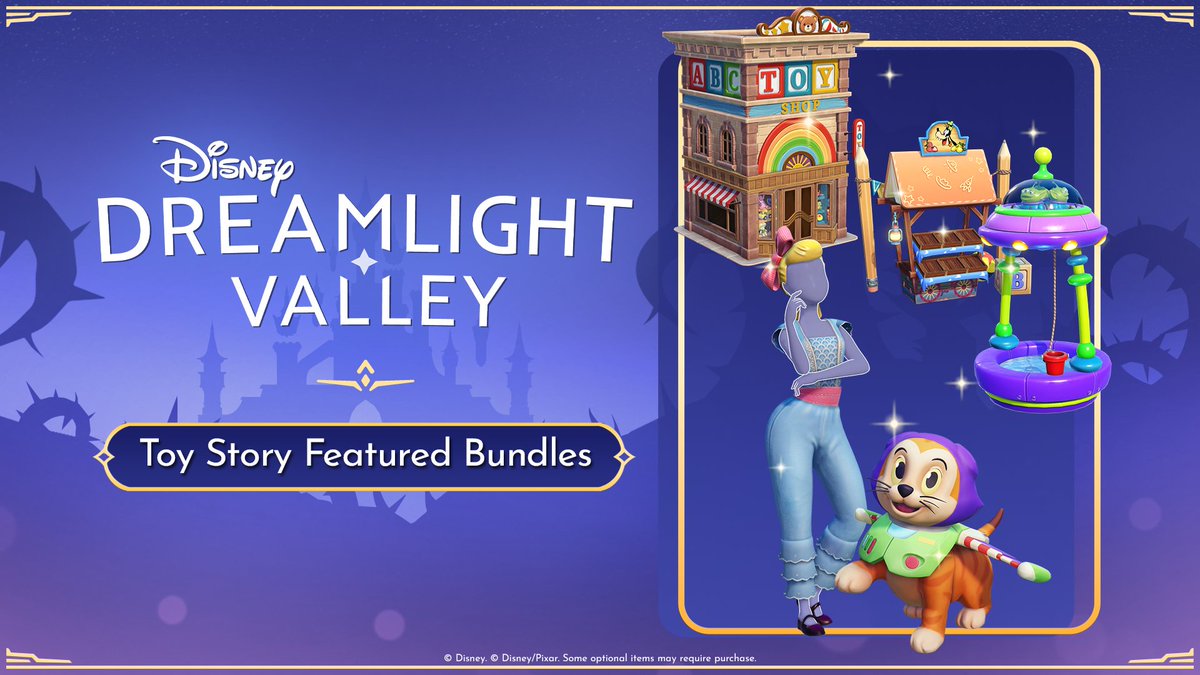 DisneyDLV's tweet photo. To infinity… and beyond! 🚀✨The Toy Story Featured Bundles have arrived, bringing playful Pixar magic straight into your Valley style. And don’t miss the magic on the big screen - Toy Story 5 is in theatres now! https://t.co/nXsjD0DtrT