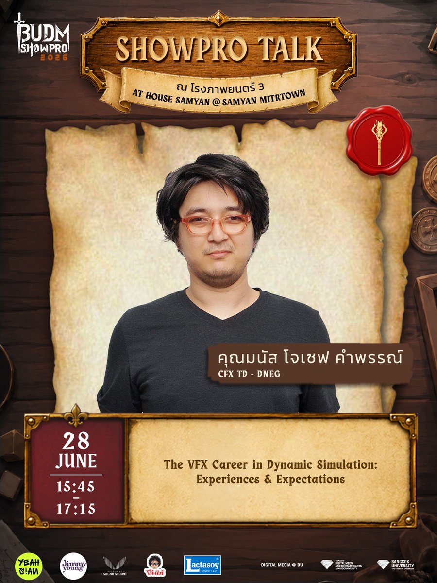 budm_showpro's tweet photo. ⚔️“ShowPro Talk” Day 3🔥
กิจกรรม ShowPro Talk ภายในงาน BUDM ShowPro Thesis Exhibition 2026
พบกับการพูดคุย แลกเปลี่ยนประสบการณ์จากพี่ ๆ Guest Speaker ผู้เชี่ยวชาญตัวจริงในวงการสื่อดิจิทัล ณ โรงภาพยนตร์ที่ 3 House Samyan ชั้น 5 Samyan Mitrtown https://t.co/GZrO9uUs0I