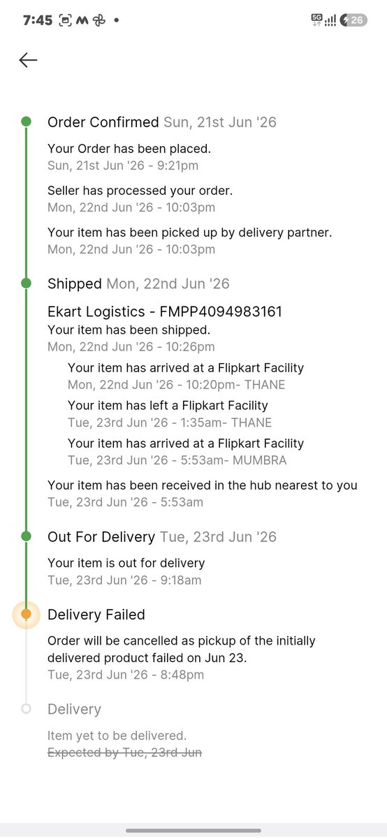 Ranjitgarhani's tweet photo. I ordered 'Godfather &amp; Whiskey Smoke' perfume from Flipkart on June 20th (O/N-OD337882197347844100). Upon receiving the package on the 21st, I discovered an item was missing and requested a replacement, which was supposed to be delivered on the 23rd. However, it was not delivered https://t.co/XjSoNuB7Cu