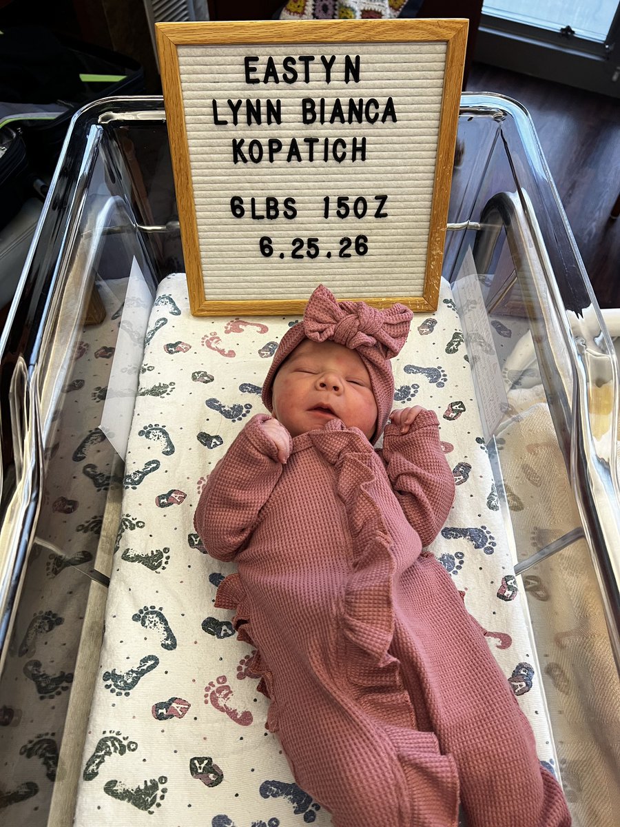 tkopatich's tweet photo. We have added a baby girl to the team! 💕 https://t.co/GVBHcsKhow