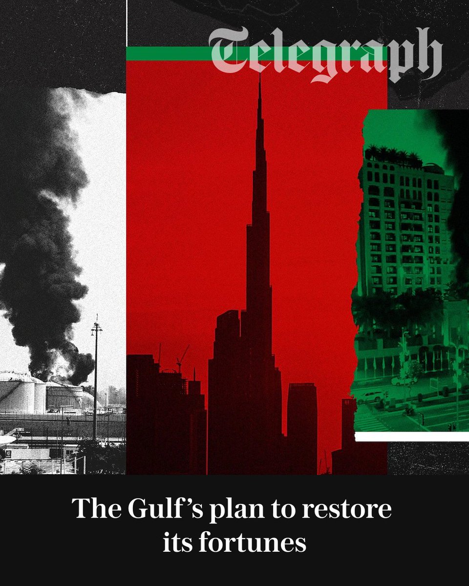 Telegraph's tweet photo. “The sheikhs can certainly ‘Dubai-it’.”

After war disruption, the Gulf is betting big on oil, tourism and infrastructure to restore its reputation as a safe haven.

But will investors and visitors buy the comeback story?

Read more ⬇️
https://t.co/tQX85j89Hh https://t.co/eVdvBMKOST