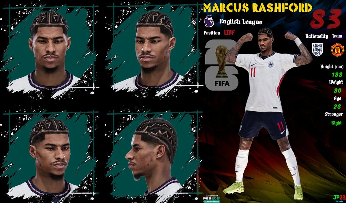 pesfiles's tweet photo. PES 2021 Marcus Rashford 2026 v3 by JP Patumin
https://t.co/3ptrBhbQ2l

Marcus Rashford face update for #PES2021
#eFootball2026 #PES2021 #eFootball #pesfiles #PES2017 #PES https://t.co/w0SJFaDucL