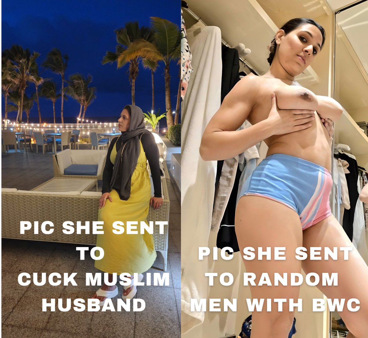 DomGer49's tweet photo. Muslim wives dress very differently when they send pictures to Christian men with BWC. https://t.co/qBuayFdwfJ