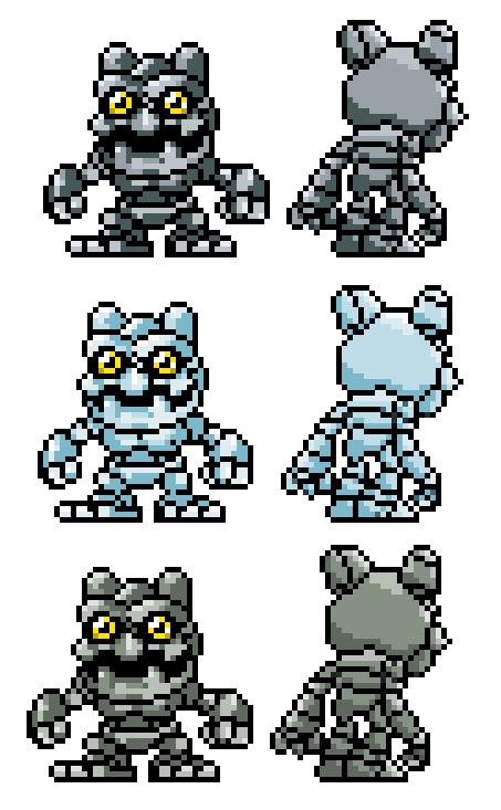 otro_jorch's tweet photo. I've made some Gottsumon recolours. I think I'll rename them and give them new levels. What do you think? 

#Icemon #Insekimon #VITALBRACELET #pixelart #DigimonStoryOlymposXII #fanart #デジモン #fangame #Digimon https://t.co/hku9Jd0CmK