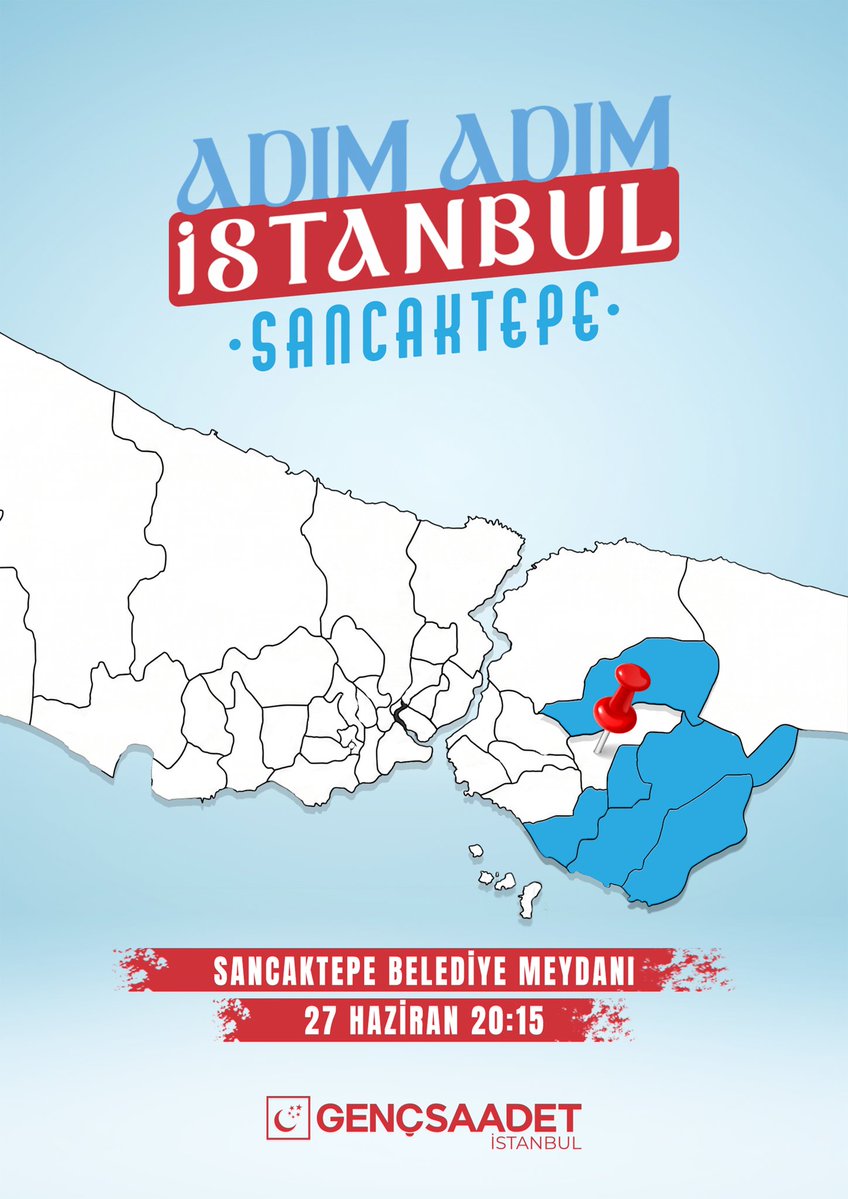 gencsaadetist's tweet photo. 📍 Adım Adım İstanbul | Sancaktepe

🗓️ 27 Haziran Cumartesi
🕗 20:15 
📍 Sancaktepe Belediye Meydanı

Yeni bir Dünya için #BütünGücümüzle https://t.co/glYuQtPFtb