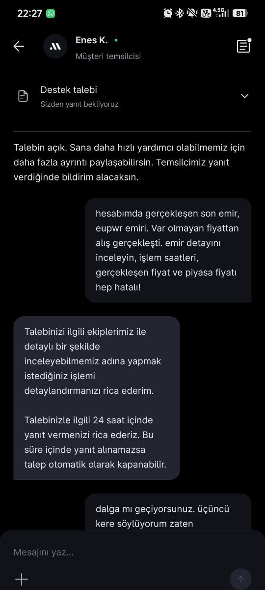 5i1arada's tweet photo. Destek merkezi, problemi tekrar tekrar yazalım, ama çözüme kavuşmasın diye mi var? @midasdestek 
İlk kaydın üstüne 2 kere daha yazdım, üçüncüyü tekrar soruyor. https://t.co/r3VO5ox7CE
