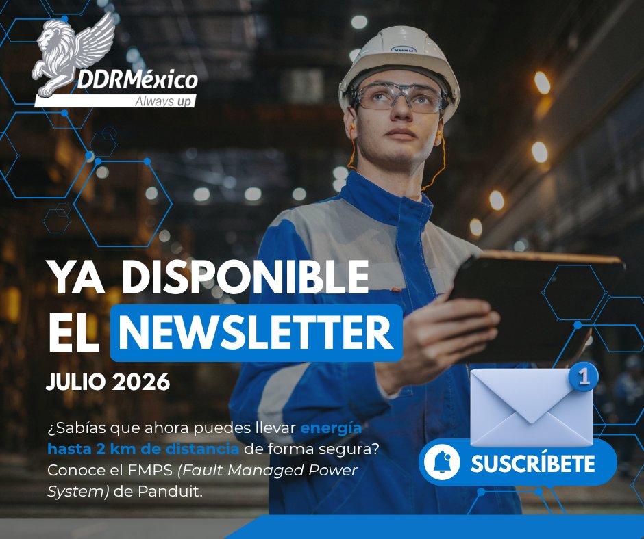 DDR_Mexico's tweet photo. ¡Ya está disponible el boletín informativo de julio!🚨Con el #FMPS de #Panduit, ahora es posible suministrar #energía de forma segura a largas distancias, simplificando la infraestructura y facilitando la implementación de proyectos de conectividad, IoT y redes empresariales⚡️ https://t.co/zli5DTXyo8