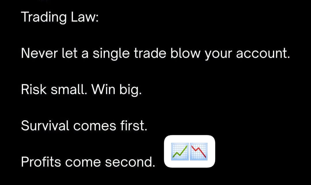 Karo3074's tweet photo. Risk small, stay alive, and let the wins compound.
Survival builds the foundation. Profits build the empire.
Be bullish on the process.

#BullishMindset #RiskManagement https://t.co/3D3teZurx8