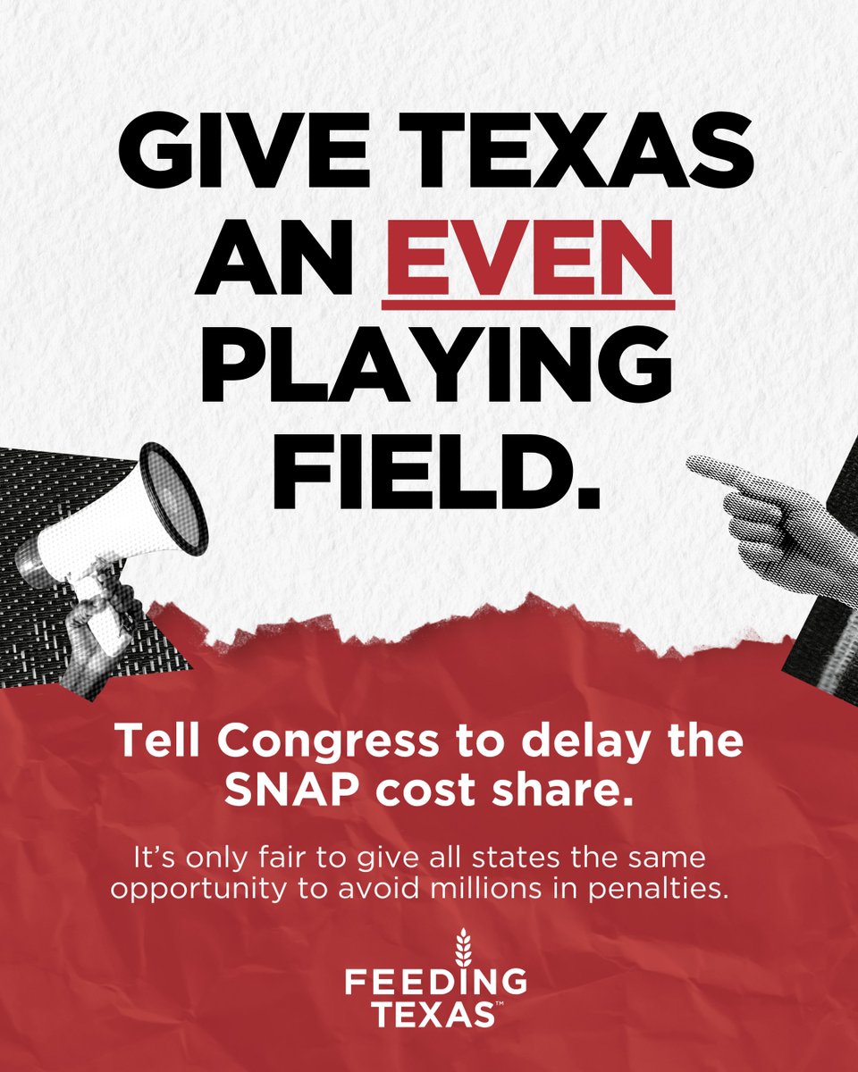 FeedingTexas's tweet photo. For the first time, Texas will be required to pay $709 million per year for SNAP if new payment accuracy standards aren’t met.

Texas is getting less time to avoid these high penalties than other states. Tell Congress to give Texas a fair chance at https://t.co/E745o5Lyrh https://t.co/p4zVg5SyEb