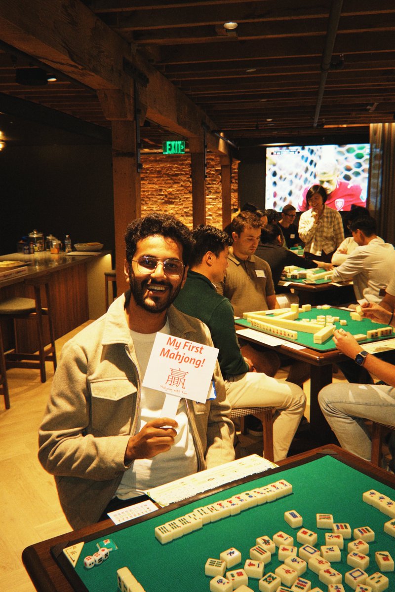 BainCapVC's tweet photo. Mahjong is the only major game yet to be solved by AI. Agents can play chess, go, and even poker in EV-optimal ways. If you're a talented engineer in SF, come join the @cogent_security Mahjong Club, hosted monthly at the BCV Speakeasy, and find out why. https://t.co/HdkznAJP2t