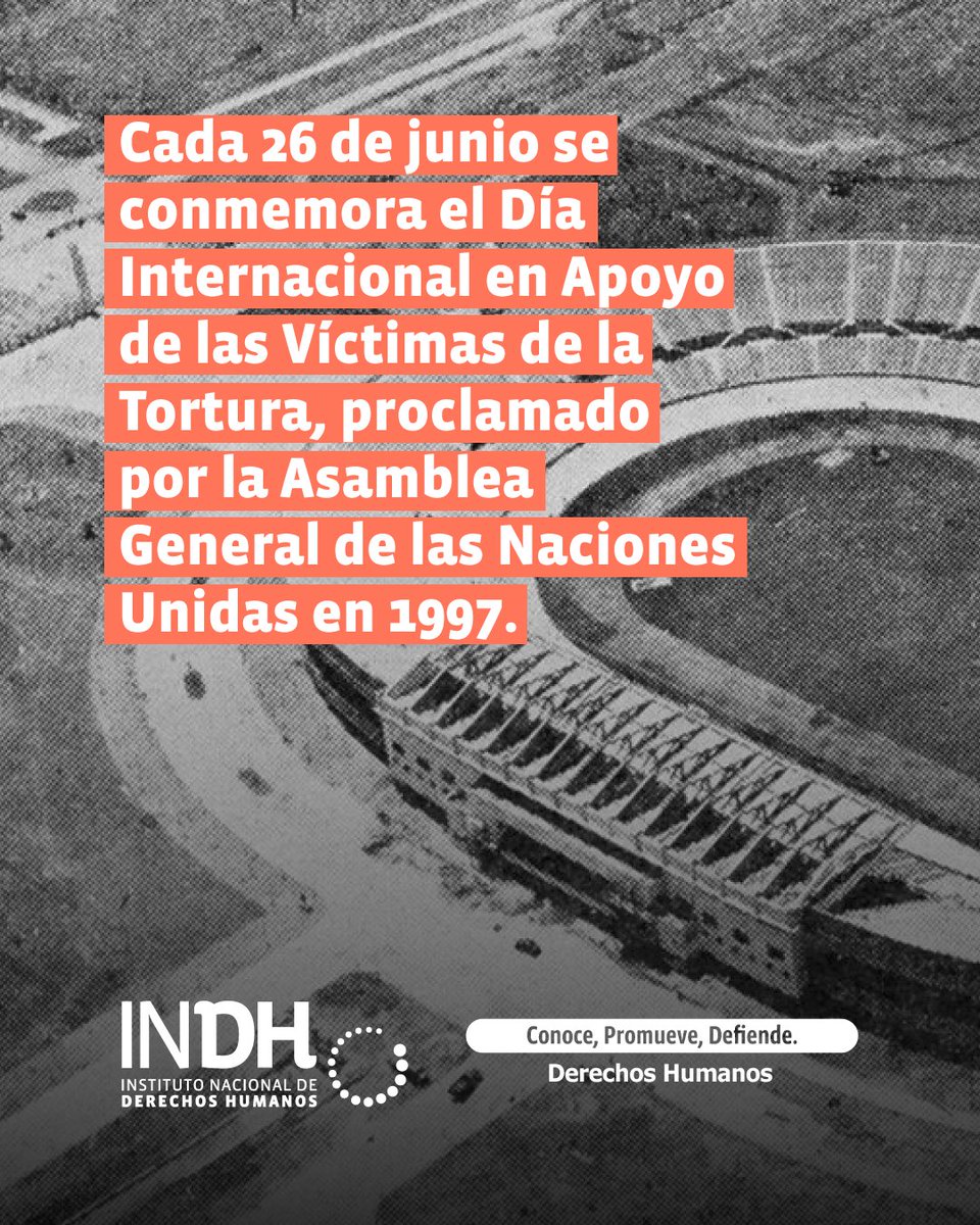 inddhh's tweet photo. Cada 26 de junio se conmemora el Día Internacional en Apoyo de las Víctimas de la Tortura, proclamado por la Asamblea General de las Naciones Unidas en 1997.

La fecha refuerza el compromiso con la erradicación de la tortura y otros tratos o penas crueles, inhumanos o degradantes. Y reafirma que los Estados tienen la obligación de prevenir, investigar, sancionar y reparar estas graves vulneraciones de derechos humanos.