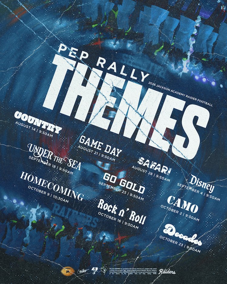 JARaiderFB's tweet photo. The 2026 Football Season is 7 weeks away — and the Pep Rally Themes &amp; Game Day looks are here! Start planning your fits and stop by The Campus Store for all your Game Day Gear. See you in the stands!

#WeAreJA https://t.co/AFWqkYcPnQ