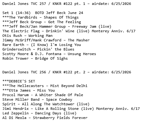 TheVolcanoChron's tweet photo. Fabulous show yesterday on @KNKR96_1FM! Be sure to catch the next #TVC w/ Daniel Jones of @7th_Order, 7/2/26 1pm HST on https://t.co/XInYlywAEb
#jeffbeck #theyardbirds #jimihendrix #ledzeppelin #robintrower #music #radio #rockandroll #7thorder #danieljones #thevolcanochronicles https://t.co/llRsTYY9AK