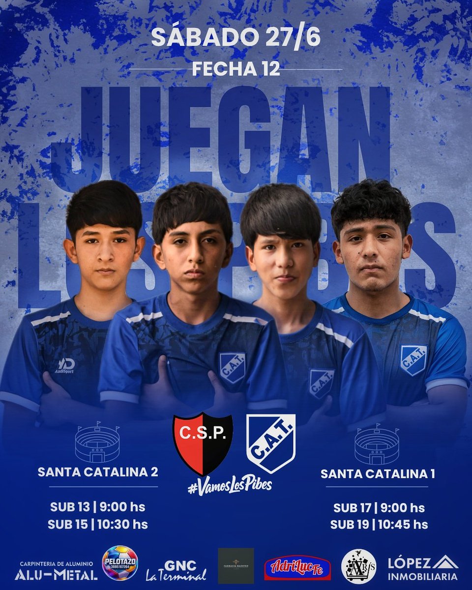 delClubTalleres's tweet photo. #LigaJujeña • #Inferiores 

¡Juegan los pibes! ⚽💪🏻

Por la duodécima fecha, nuestra divisiones inferiores viajarán a la capital jujeña para visitar a Sportivo Palermo el día sábado en horas de la mañana.

#VamosLosPibes 🔵 https://t.co/8iJWVYb5pA