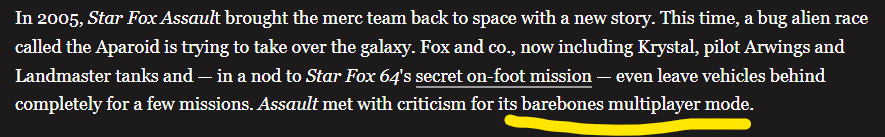 jtsknight92's tweet photo. General Pepper and an Arwing are both in Adventures. Command released in 2006. The multiplayer was one of the most highly praised elements of Assault. 64 has on foot multiplayer but no on foot missions made it into the final game. Star Fox Command still has free flight. https://t.co/3oyicCvLbf