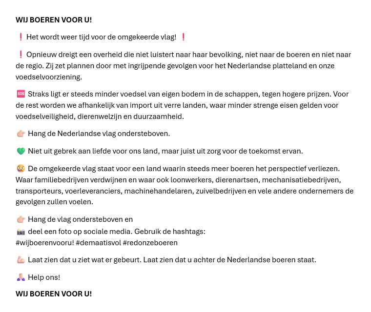 agractie's tweet photo. Gebruik de hashtags:
#wijboerenvooru! #demaatisvol #redonzeboeren https://t.co/5nC2Vjf5nM