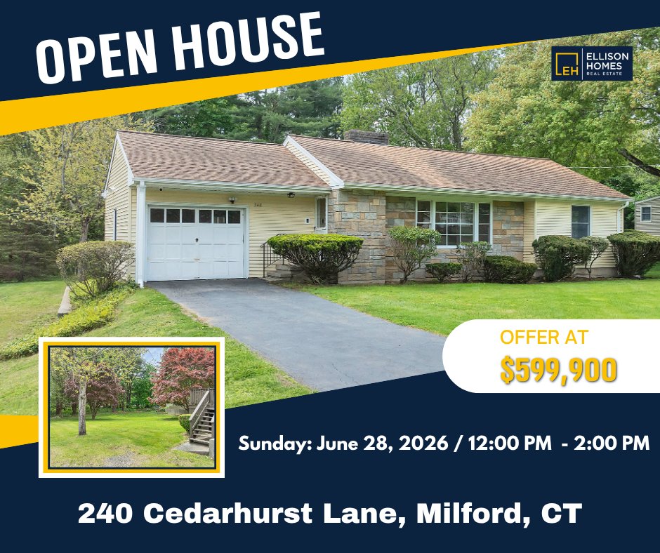 Ellison_Homes's tweet photo. Nestled on a beautiful, level 0.80-acre lot
📍𝐖𝐡𝐞𝐫𝐞: 240 Cedarhurst Lane, Milford, CT
⏱ 𝐖𝐡𝐞𝐧: Sunday June 28, 2026 / 12:00 PM - 2:00 PM

𝐅𝐨𝐫 𝐦𝐨𝐫𝐞 𝐈𝐧𝐟𝐨𝐫𝐦𝐚𝐭𝐢𝐨𝐧 𝐕𝐢𝐬𝐢𝐭 𝐮𝐬:
https://t.co/DVqpWi2Xn6
or
https://t.co/658bdgUzVg https://t.co/Nuym2TXIRe