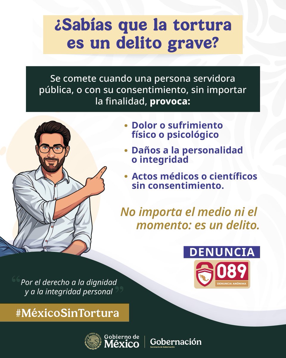 CIDE_MX's tweet photo. Mediante resolución 52/149, la @ONU_es proclamó 
“El 26 de junio Día Internacional de las 
Naciones Unidas en Apoyo a las Víctimas 
de Tortura”, con vistas a la erradicación 
total de la tortura y otros tratos o penas crueles, inhumanos o degradantes.  

#MéxicoSinTortura https://t.co/POLHjIzEyT