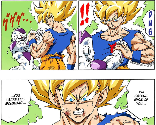 karu2X's tweet photo. Goku is not even excited to fight anymore, he is disgusted at this point https://t.co/WBjYdfklOa