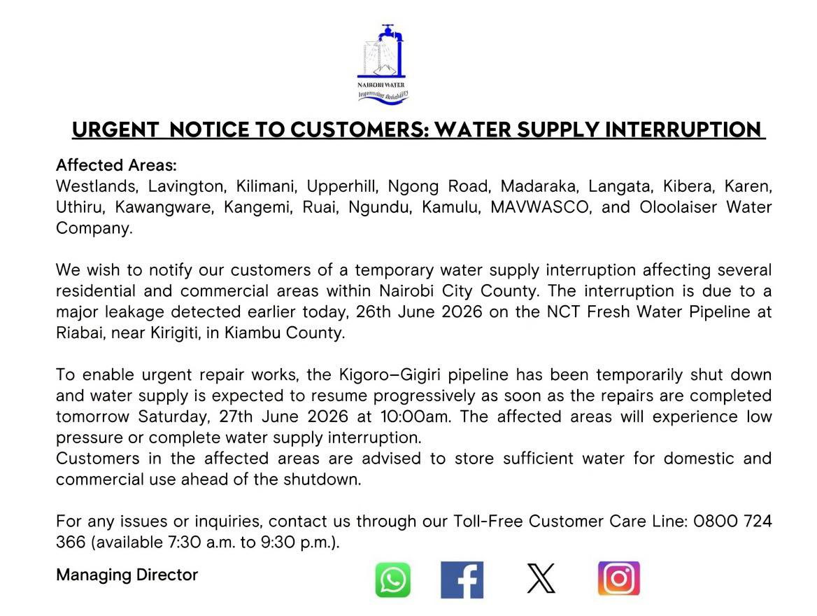 Nairobi Water tweet media
