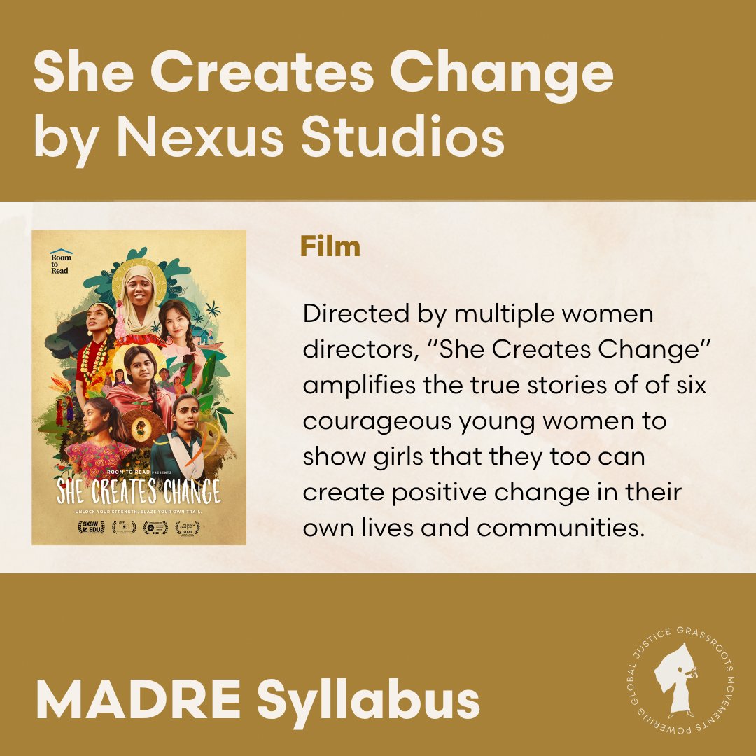 MADREspeaks's tweet photo. This month, check out some of our recommendations for stories that amplify how women and girls are defying boundaries and changing lives. These stories highlight some of our organization's values. Share some feminist media that inspires you in the comments! https://t.co/0UrA4ODk15