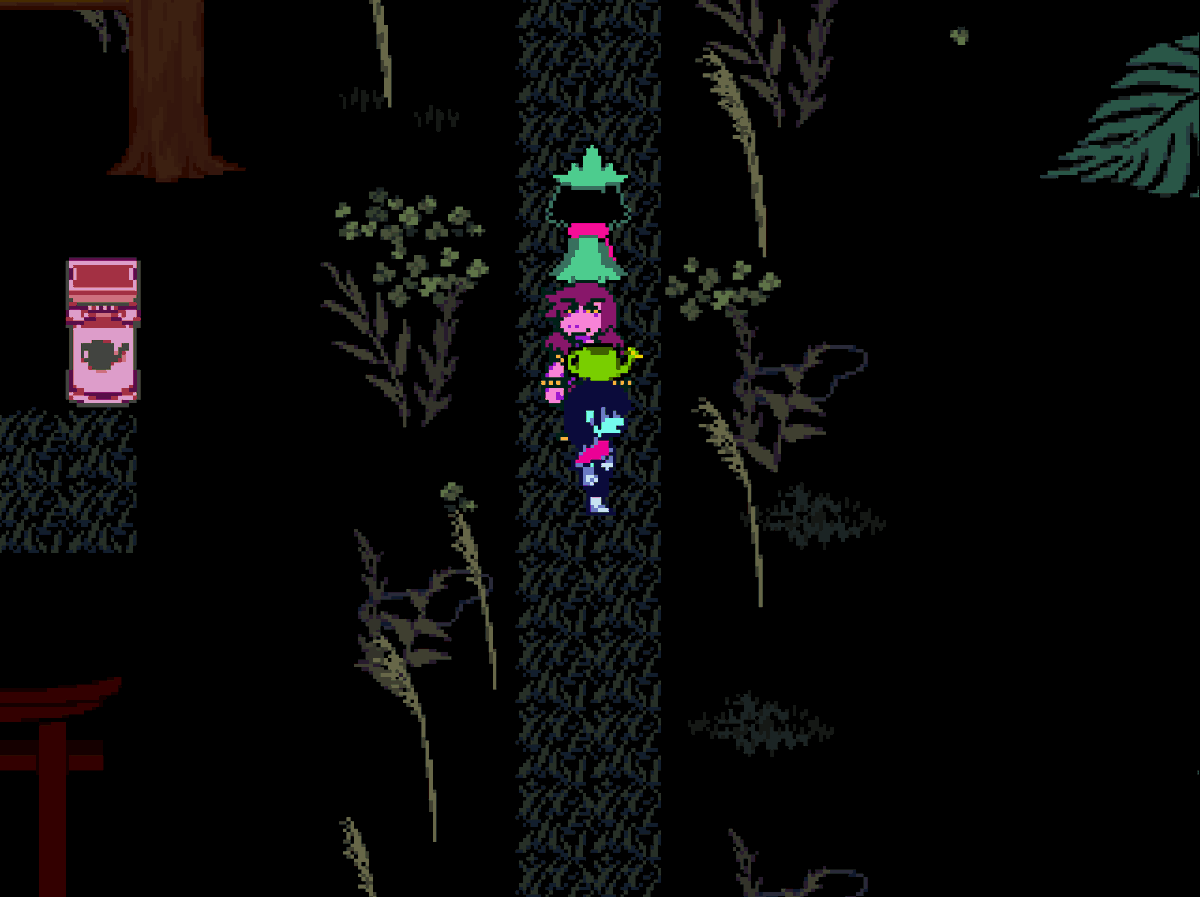 Toola2ulip's tweet photo. ngl i stayed in this room for a stupidly long amount of time bc i thought it would lead to the egg room if u watered everything #deltarunespoilers https://t.co/aRa1RVDHyn