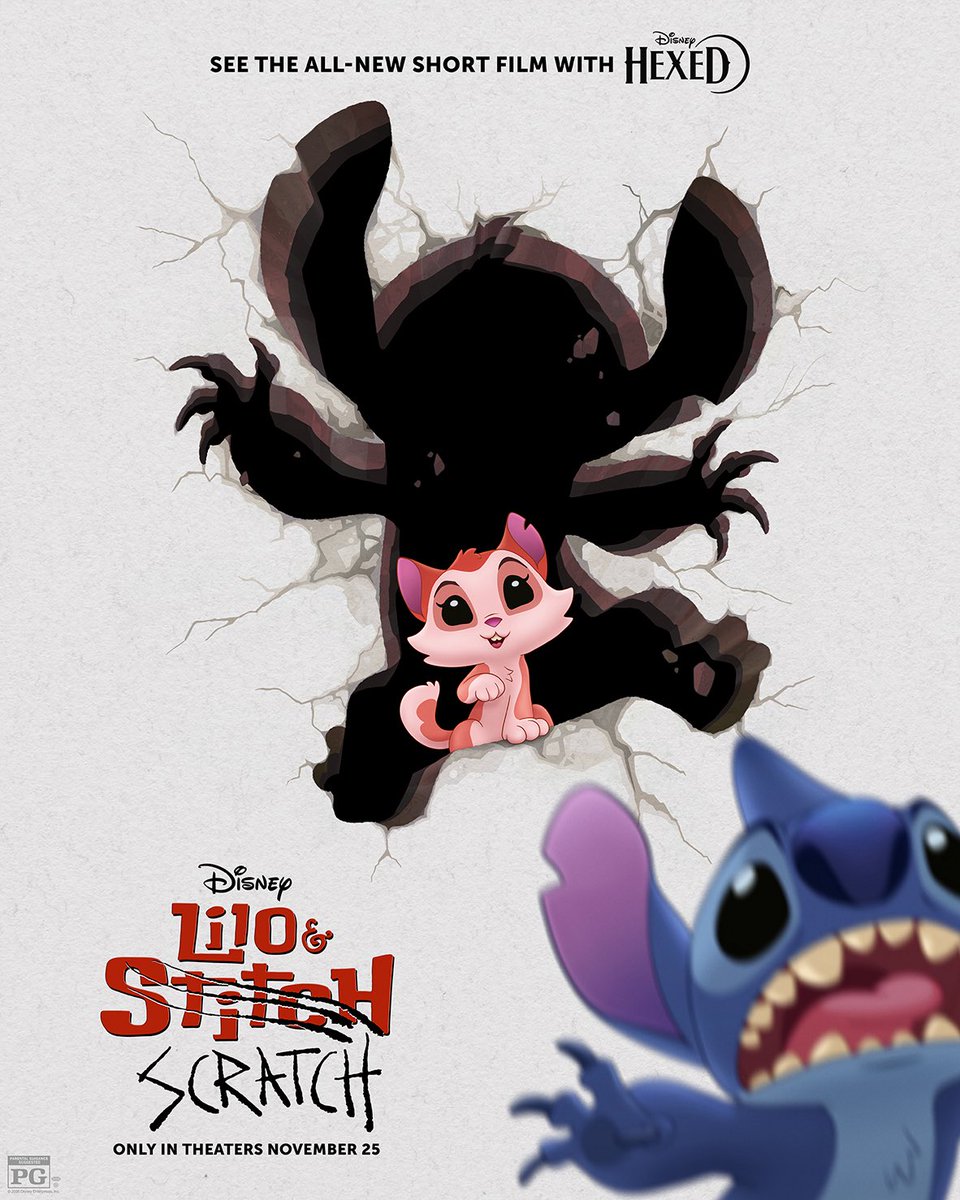 almanaquedisney's tweet photo. 🚨 OHANA! Pôster oficial de ‘Lilo &amp; Scratch’, novo curta animado da Disney Animation. Estreia nos cinemas com ‘Enfeitiçadas’! https://t.co/nS0nun14ij