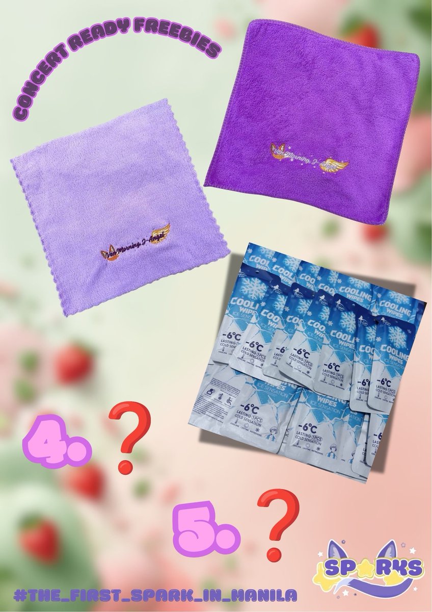 sparks_1721's tweet photo. AHOF & SteJay are definitely going to set the MOA Arena stage on fire! 🔥 To ease the burning heat of their insane performances, we are giving away anti-hulas freebies.

🦊 Ven Morning, J-Angel Towel
⭐ Cooling Wipes
🦊⭐ + More surprises!

Bring home our custom Ven Morning, J-Angel Towel and stay refreshed with our Cooling Wipes.

Let's protect our concert looks together while showing the boys the loudest crowd energy! ✨ 

Stay fresh, stay clean, and let's cheer safely! 

Complete distribution guidelines will be posted soon.

#AHOF #THE_FIRST_SPARK_IN_MANILA #STEJAY