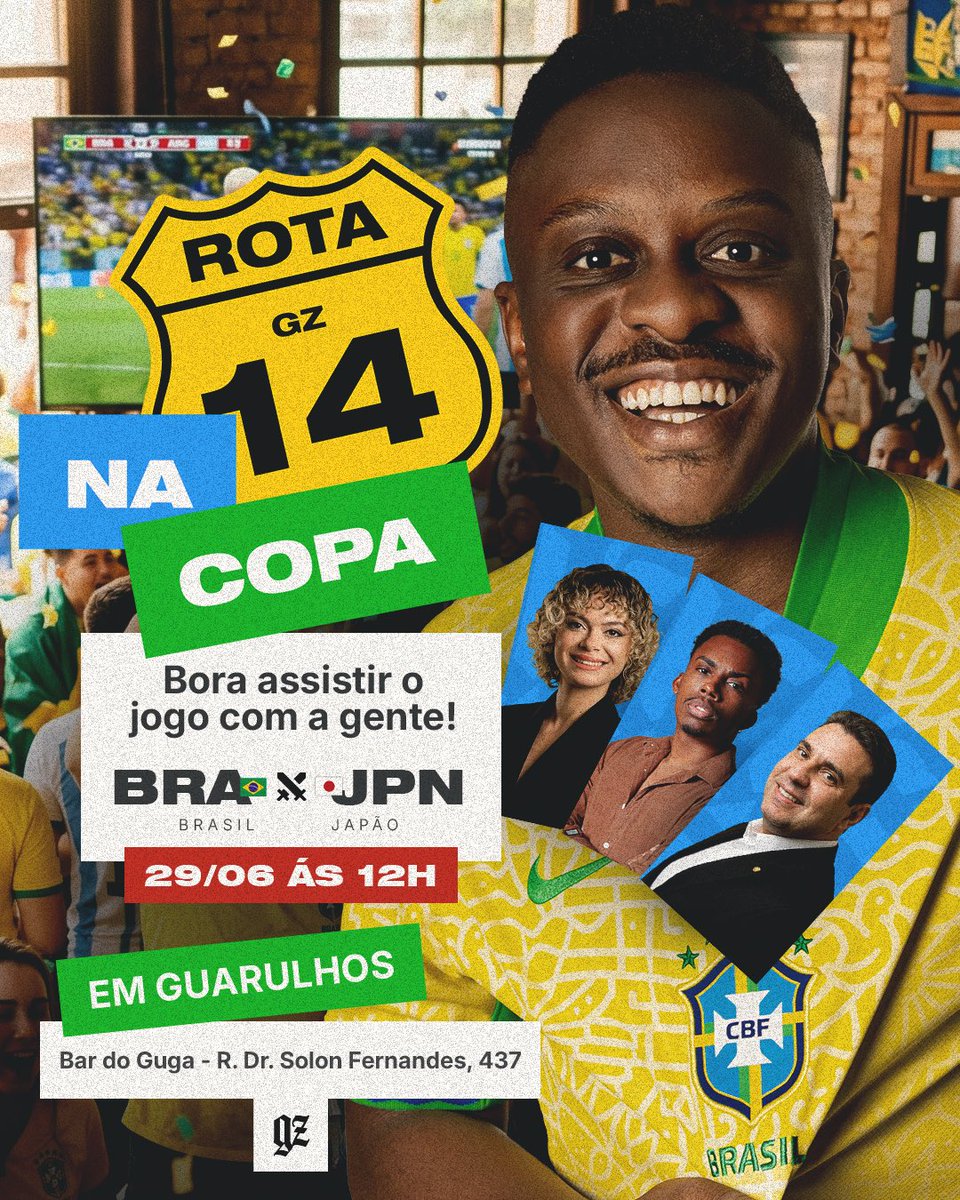GutoZacariasMBL's tweet photo. Rota 14 chegando em Guarulhos!
Eu, @oengenheiroleo, @Aludydias, @sigaonegro e os núcleos do MBL da região vamos assistir juntos o jogo do Brasil contra o Japão nessa segunda-feira, dia 29.

Bora?

📍 Bar do Guga, Rua Dr. Solon Fernandes, 437, Guarulhos, às 12h.

Clica no link e confirma sua presença:
https://t.co/FTt3BBvQQh