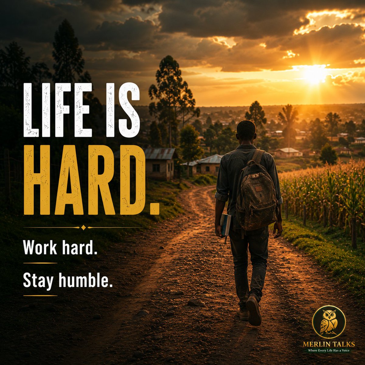 presentermerlin's tweet photo. Life is hard.

Work hard.
Stay humble.

Success may take time, but the character you build along the way will stay with you for life.

What's one value you'll never compromise?

🦉 #MerlinTalks https://t.co/hYyDzxowIh