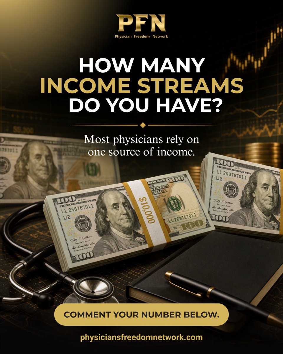 physiciansnwork's tweet photo. How many income streams do you currently have?

The Prescription For Income helps simplify structured income strategies into a 30-minute weekly routine built for busy professionals.

Comment your number below 👇

https://t.co/LSghVeuplU https://t.co/xg7vt6XszQ