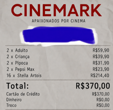 CapitaoOdeo's tweet photo. Cara o Brasil tá IMPOSSÍVEL.

Fui levar minha filha e sobrinha no cinema pra ver um filme e deu quase 400 fucking reais a conta putaquepariu. https://t.co/4VBPyafh4Z