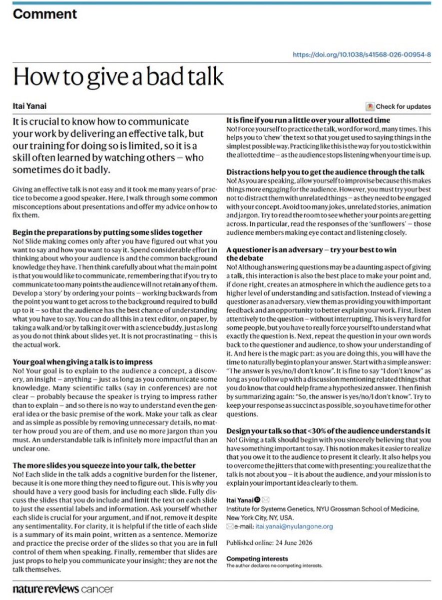 Paul_Wischmeyer's tweet photo. Published today, and just in time for summer meetings, here are your guidelines for presenting badly https://t.co/Rb3xIRnq7v