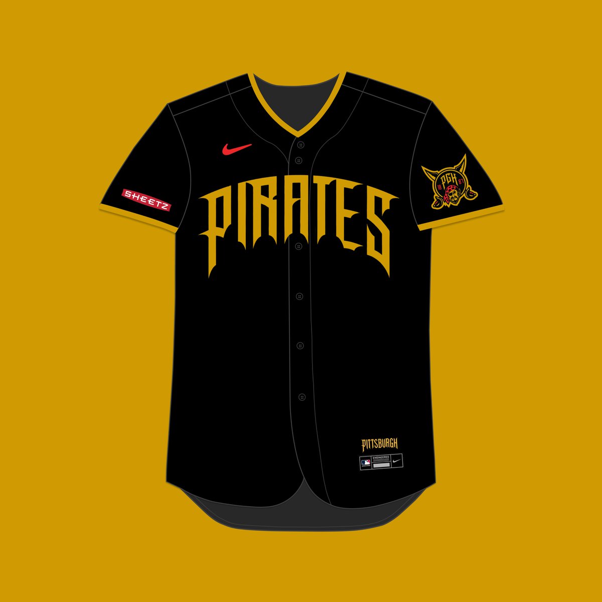 PGHClothingCo's tweet photo. Paul Skenes will pitch in the City Connect for the first time tonight. (also will be his second straight start NOT in Black Scripts. very rare!)

(3-2) #BuccosUniTracker https://t.co/8iDmZ71uA7