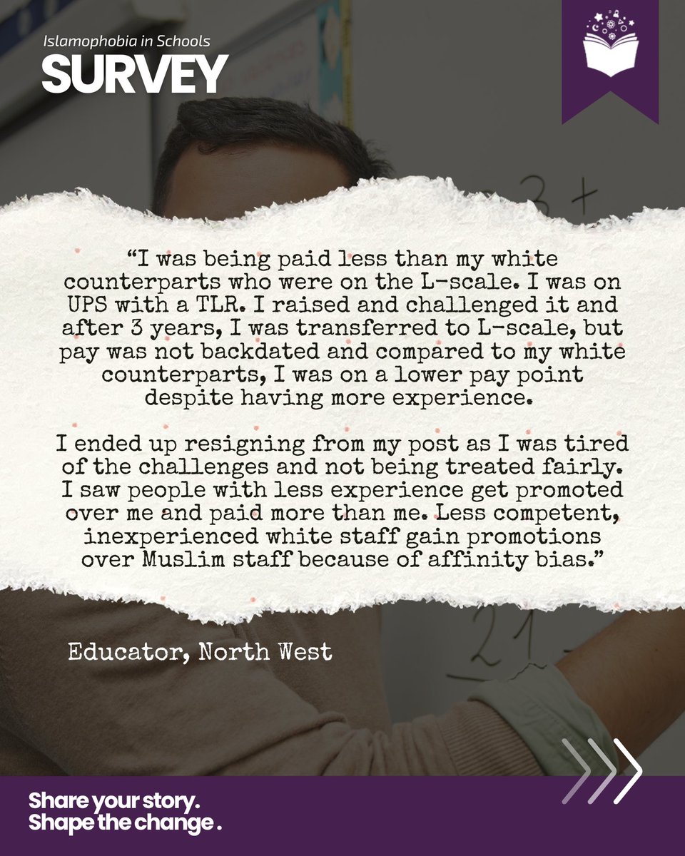 eai_uk's tweet photo. Physically attacked. Verbally abused. Objectified. Hated. Ignored.

This is the painful reality for Muslim students, staff, and parents across the country. Islamophobia is happening at every level of our education system, and schools are not exempt.

https://t.co/9NhWVX65Fo https://t.co/DHfXKPJgvE