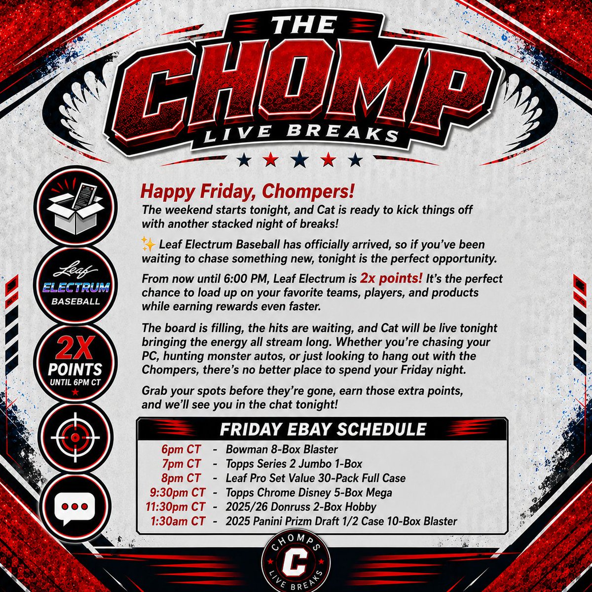 ChompsLiveBreak's tweet photo. TGIF: Cat's Loaded Friday Breaks Are Live!

Claim your spots before they're gone now at https://t.co/luvH96MWod https://t.co/tc9TuQHvGT