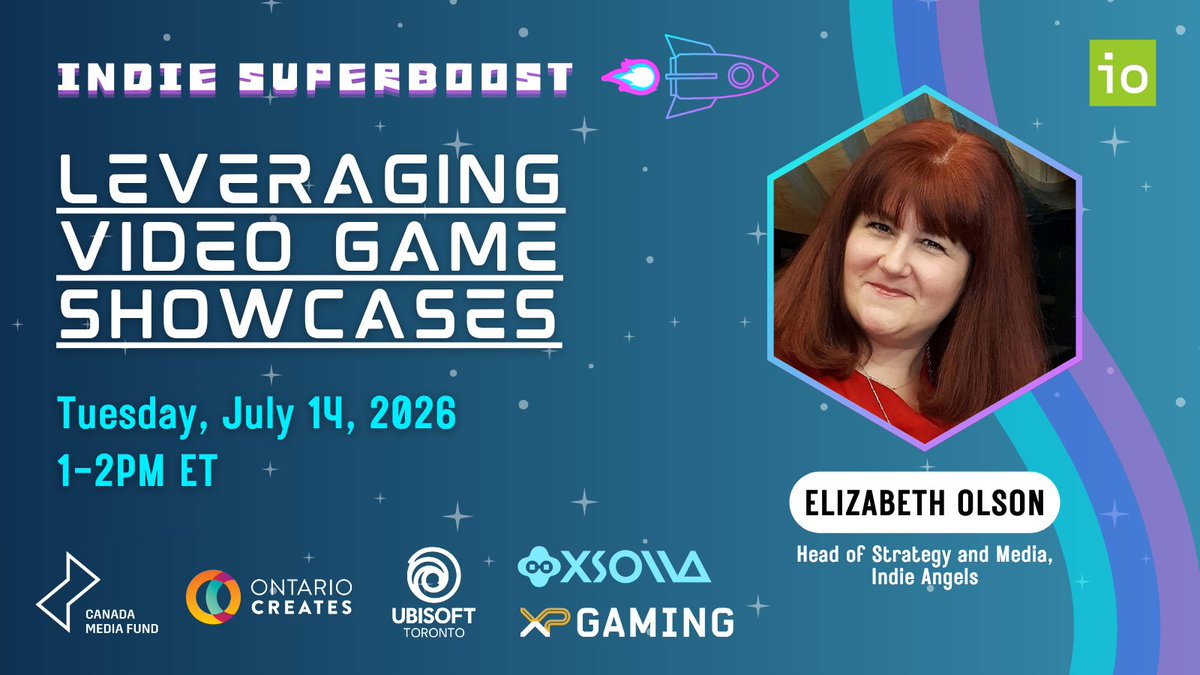 IOnews's tweet photo. You've put in the work now you need the right people to notice.🚀
July edition of ISB, Elizabeth Olson, Head of Strategy &amp; Media, @TheIndieAngels, will be discussing leveraging in-person &amp; online video game showcases.

Get your tickets: https://t.co/seXxSeeqbL
#isb #indiegamedev https://t.co/fGumfVxYUL