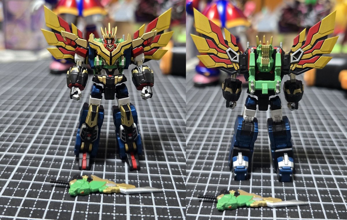 zzzzaxax's tweet photo. とりあえず完成
結構小さいですが
ディテールの量はおかしくねぇ？（笑
色あげした時すっごくドキドキしました
でも凄くかっこいい 
@gsc_hiro
素晴らしいキット作って
ありがとうございました
#獣王武神ダンデヴァイン #THE合体  
#メカスマ https://t.co/xryVq0QYXE