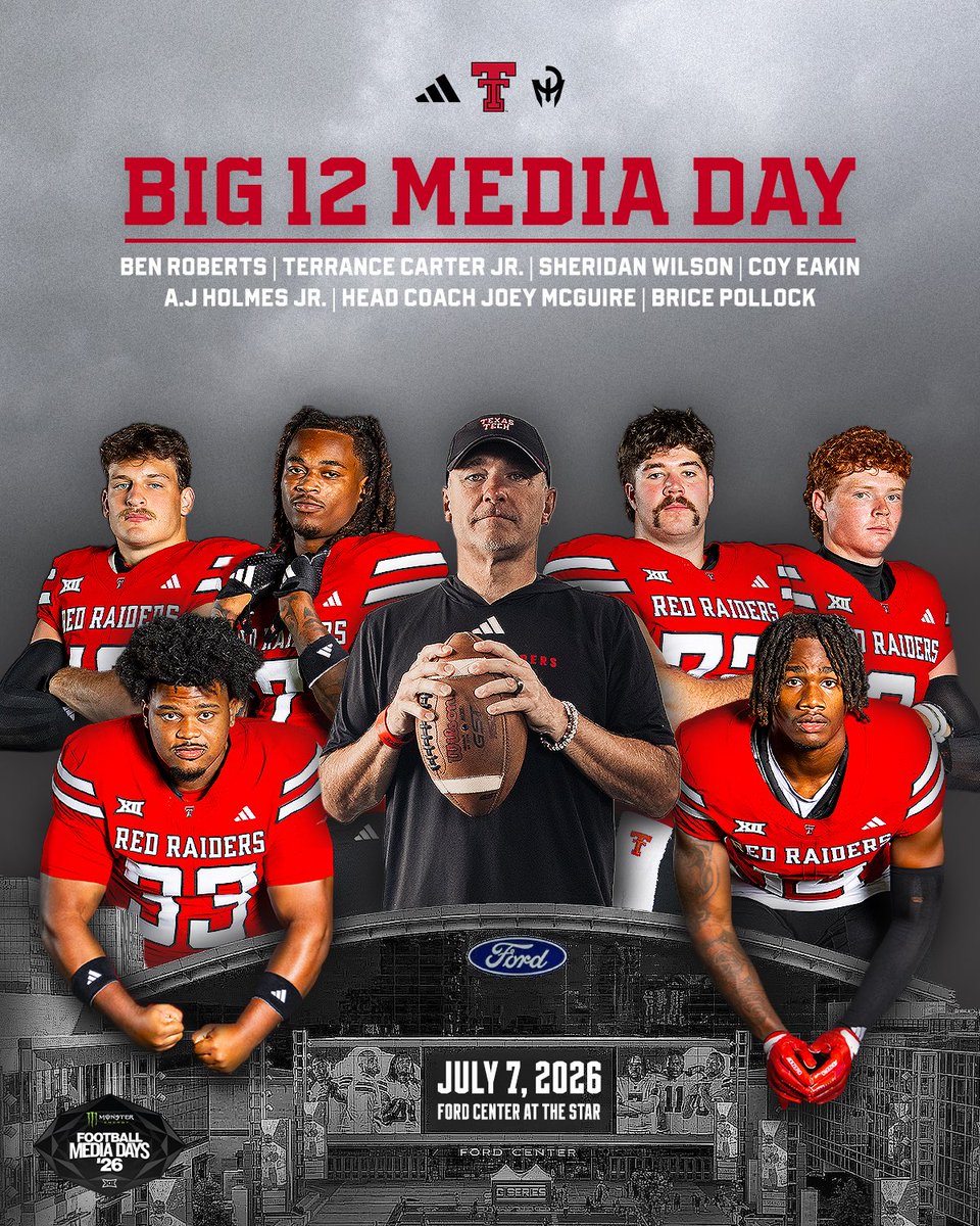 TexasTechFB's tweet photo. Got our squad for Frisco 💪

@Ben_Roberts2022 
@carterdagoat2 
@trenchmafia72 
@CoyEakin 
@AnthonyJr10_ 
@PollockBrice https://t.co/3kEHGAyjcT