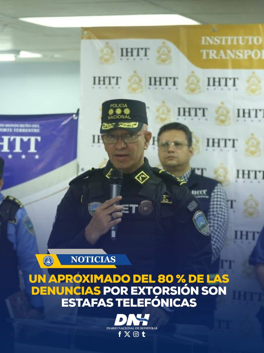 DNH2026's tweet photo. 🔵Nacionales |Autoridades informan que aproximadamente el 80 % de las denuncias por extorsión corresponden en realidad a estafas telefónicas, una modalidad delictiva que continúa afectando a la población.

🔗 Más en: https://t.co/5CmEeRaXs9

#DNH #Extorsión #Estafas #Seguridad https://t.co/2Rd0gsnRl3