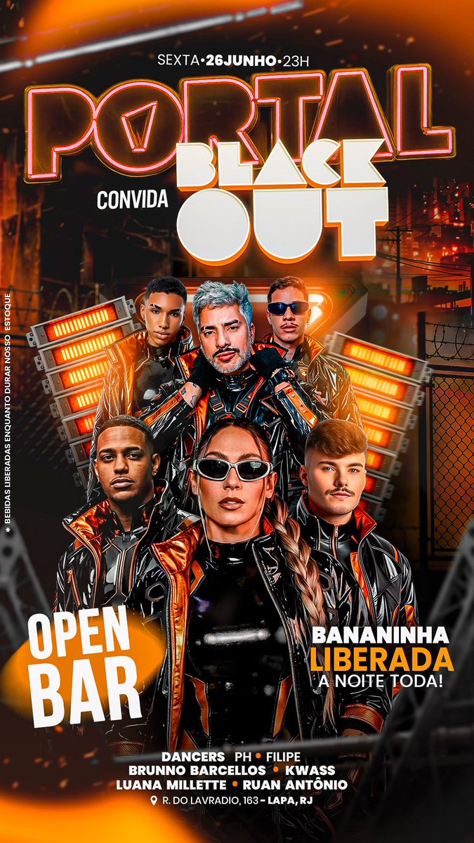 knowallace's tweet photo. 🚨 SEXTOU NO PORTAL! 🖤
@portalrio_ 
Hoje tem BLACKOUT no Portal Rio! 🎧🍌
Bananinha all night e aquela energia que só a Blackout entrega. 😮‍💨🔥

🎟️ Lista de desconto:
https://t.co/12K3KlIZaE

🎫 Ingresso antecipado:
https://t.co/1UB75WaTgu

💸 Cupom: WALLACE5 https://t.co/lRQDHKXYhN