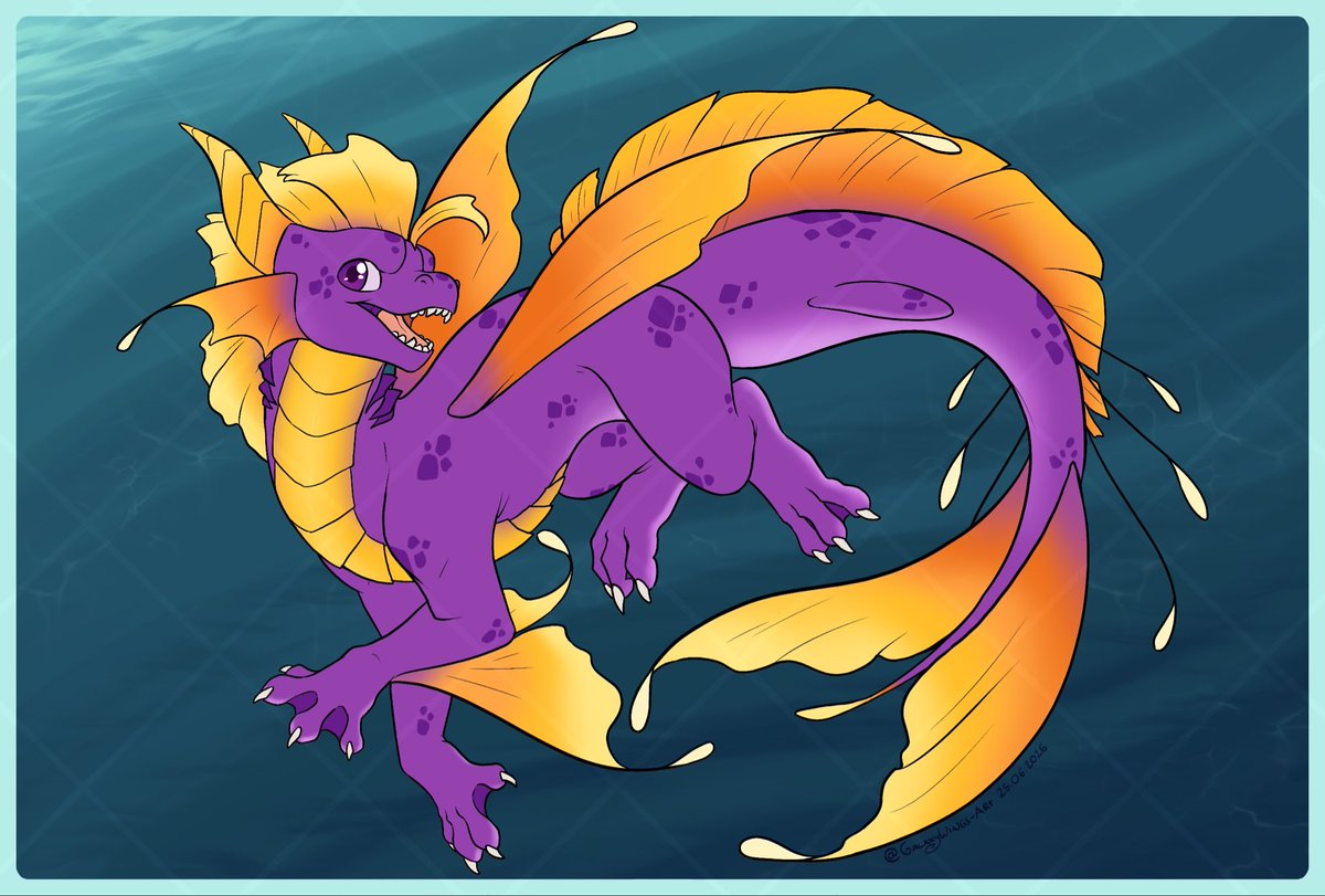 GalaxyWings_Art's tweet photo. I made Spyro-inspired fish dragon :o

#spyro #dragon https://t.co/NzI5SOzoU0