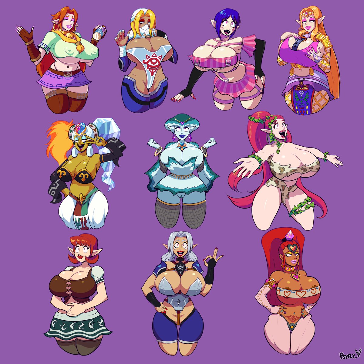 PsyFly_'s tweet photo. Set of bimbofied OoT girls ❤️🌀 c0mm https://t.co/gIGHU7sguw
