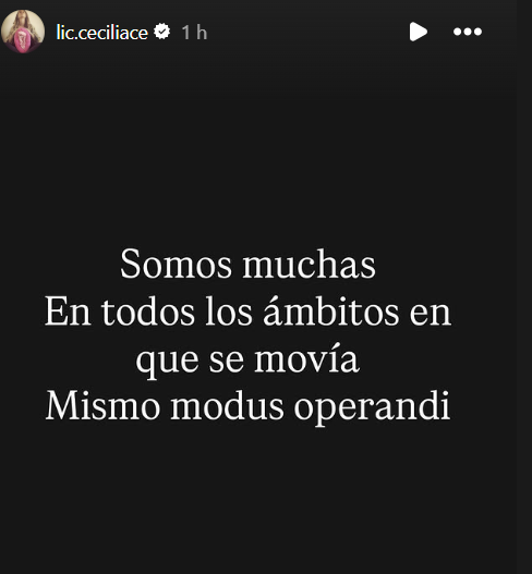 filonewsOK's tweet photo. 🟣"SOMOS MUCHAS EN TODOS LOS ÁMBITOS EN QUE SE MOVÍA. MISMO MODUS OPERANDI"

Cecilia Ce agradeció el acompañamiento que recibe tras manifestar que atravesó abuso emocional y violencia de género por parte de Nacho Levy:

"He podido salir y contar lo que muchas no pudieron". https://t.co/CM1Yg8UMVo
