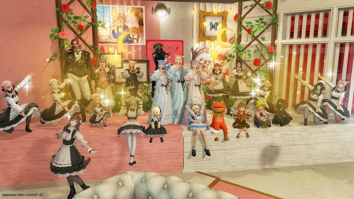 nem_alcott's tweet photo. 本日もありがとうございました〜✨
最初にララフェルのお客様が6連続？でご帰宅されてちょっと盛り上がりましたね！
見ているとまた少し縮みたくなります…🧪

2枚目はご友人3人で遊びに来てくれて惜しくもゲームに敗れてしまった旦那様と📸

#メイドカフェクヴァレ https://t.co/MxBN8DjkIc