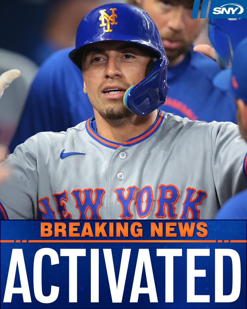 SNY_Mets's tweet photo. Tyrone Taylor is back with the Mets https://t.co/wTvMfXWklu