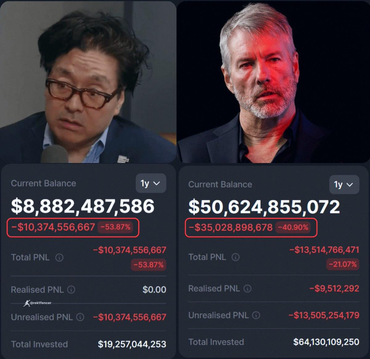 pudding_0923's tweet photo. Just in:

Saylor’s Strategy is down -$13.5 billion (-40%)
Tom Lee’s BitMine is down -$10.4 billion (-53%)

That’s over $23 billion in paper losses.

Time to shake out the weak hands.

Then the real rally can start. https://t.co/RqETvhnu2R